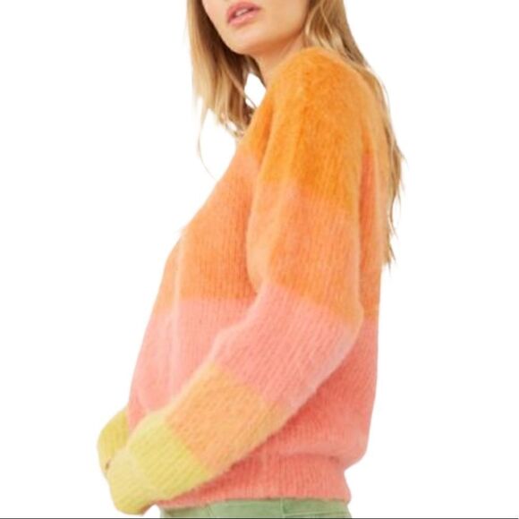 Free People Autumn Sky Stripe Sweater in the size XL - Picture 3 of 11